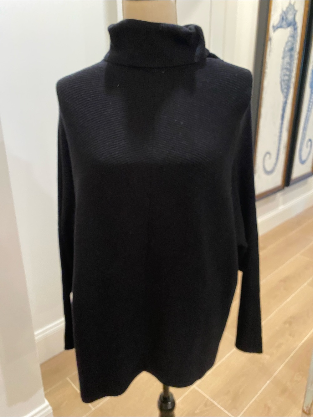 Classic Black Turtleneck Knit Sweater